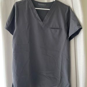 Mandala Gray Womens Scrub Top